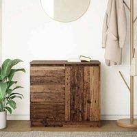 Berkfield Home Sideboard with Drawer Old Wood 71x35x65 cm Engineered Wood in Brown | Size: 71 x 35 x 65 cm