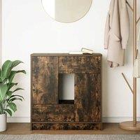Berkfield Home Sideboard with Drawers & Doors Smoked Oak 70.5x34x74.5 cm in Brown
