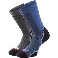 1000 Mile Men's 2 Pack Single Layer Trek Socks - Twin Pack in Navy | Size: 12-14