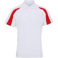 AWDis Men's Just Cool Short Sleeve Contrast Panel Polo Shirt in White | Size: 2XL
