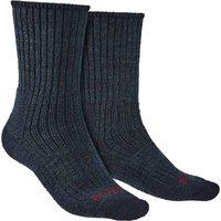 Bridgedale Men's Hiking Walking Midweight Merino Wool Cushioned Boot Socks in Navy | Size: 9-11