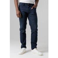 Tokyo Laundry Men's Straight Fit Cotton Blend Jeans in Dark Blue | Size: 38R