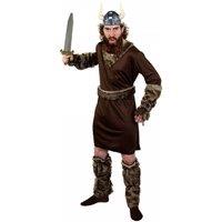 I Love Fancy Dress Men's Viking Costume with Helmet + Sword in Brown | Size: 2XL