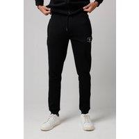 Santa Barbara Polo & Racquet Club Men's Cotton Rich Joggers with Zipped Pockets & Drawstring Waist in Black | Size: Medium