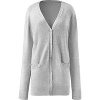 MODISHION Women's V-Neck Long-Sleeve Knitted Button-Down Cardigan Sweater in Grey | Size: Small