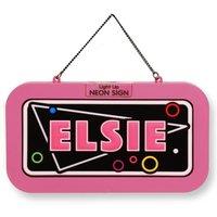 History & Heraldry Women's Light Up Neon Name Sign - Elsie in Pink