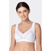 ROSME Women's Wireless cotton comfort bra in White | Size: 42F