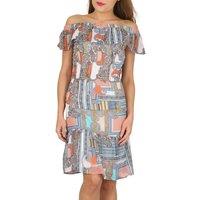 Cutie London Women's Floral Scarf Print Dress in Orange | Size: 10