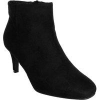 Down To Earth Women's Suede Kitten Heel Ankle Boots in Black | Size: 5