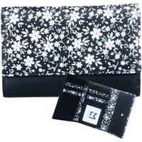 Mala leather Women's Floral Daisy Tri Fold Purse in Black