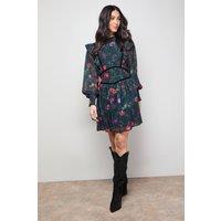 Oasis Women's Shirred Detail Fit & Flare Mini Dress | Size: 12