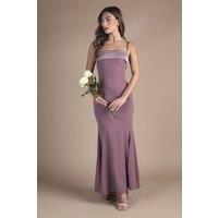Coast Women's Strappy Fitted Satin Trim Bridesmaid Dress in Dusty Mauve | Size: 10