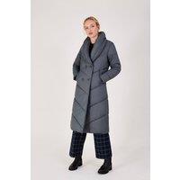Monsoon Women's 'Clara' Longline Padded Maxi Coat in Grey | Size: Medium