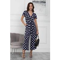 Jolie Moi Women's Devorah Culotte Jumpsuit in Dark Navy | Size: 8