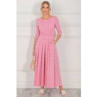 Jolie Moi Women's Denisse Spotty Maxi Dress in Dusty Pink | Size: 20