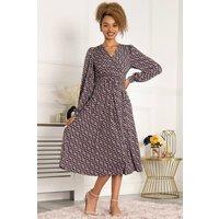 Jolie Moi Women's Libby Long Sleeved Jersey Dress in Green | Size: 8