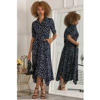 Jolie Moi Women's Alys Hanky Hem Dress in Teal | Size: 8