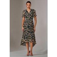 Jolie Moi Women's Charlotte Pleated Chiffon Midaxi Dress | Size: 10