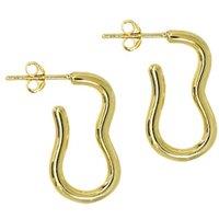 The Fine Collective Women's 18ct Gold Plated Sterling Silver Squiggle Stud Earrings