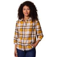 Celtic & Co Women's Peter Pan Collar Checked Blouse in Mustard | Size: 8