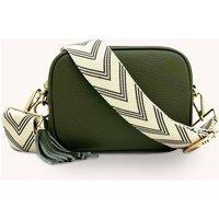 Apatchy London Women's Olive Green Leather Crossbody Bag With Olive Green Arrow Strap