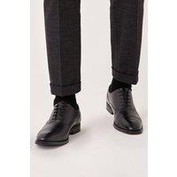 Burton Men's Black Leather Smart Oxford Toe Cap Shoes | Size: 9