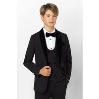 Roco Men's Valentino - 5 Piece Black Velvet Tuxedo Prom Suit | Size: 16 Years