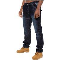 Enzo Men's Straight Leg Denim Jeans in Dark Blue | Size: 34L