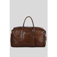 Ashwood Leather Men's Extra Large Vegetable Tanned Real Leather Travel Holdall in Tan