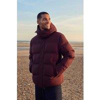 Animal Men's 'Nimbus' Breathable Adjustable Hood Thermal Tested Padded Jacket in Burgundy | Size: XL