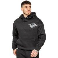 Enzo Men's Oversized Printed Hoodie in Black | Size: XL