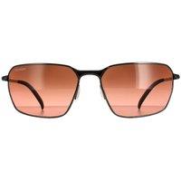 Serengeti Men's Rectangle Shiny Dark Gunmetal Mineral Polarized Drivers Gradient Shelton in Grey