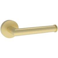 Bathroom Kingdom Melbourne Brushed Brass Round Toilet Roll Holder in Gold