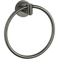 Bathroom Kingdom Melbourne Gunmetal Round Towel Ring in Grey