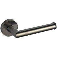 Bathroom Kingdom Melbourne Gunmetal Round Toilet Roll Holder in Grey