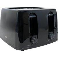Igenix 4 Slice Toaster 1300W, 6 Levels, Wide Slots, Tray, Cord Storage, Black
