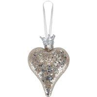 VFM e-Store Christmas Hanging Heart Decoration 13cm x 9cm Silver X 1 | Size: 13 cm x 9 cm