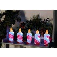 Marco Paul 5pc LED Flickering Candle Christmas Lights in Red