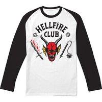 Stranger Things Hellfire Club Raglan Ls Adult Long Baseball Tee, Multi | Size: Medium
