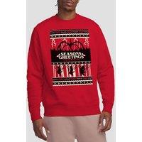 Stranger Things Fair Isle Christmas Sweatshirt, Red | Size: Large