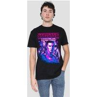 Stranger Things Neon Retro Group Logo T-Shirt, Black | Size: XL