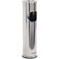 Oypla Free Standing Stainless Steel Ashtray Rubbish Bin in Silver