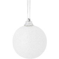 Melody Maison Set Of 10 White Snowball Glitter Baubles