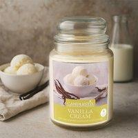 Voltico 18oz Vanilla Cream Scented Jar Candle in Yellow