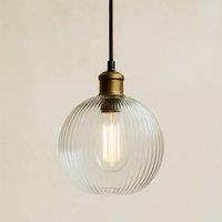 CGC Lighting Eva Ribbed Glass Globe Lampshade in Clear