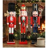 ILFD Group Ltd Big Nutcracker Christmas Decorations - Set of 3 | 15" / 38cm