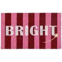 Kukoon Front Door Mat Christmas Dcor Natural Coir Rug - Bright in Pink | Size: 45 cm x 70 cm