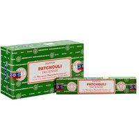 KDMD Set of 12 Packets of Patchouli Incense Sticks in Green