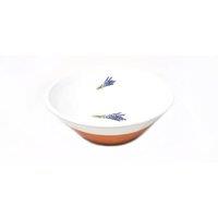 Verano Spanish Ceramics Lavender Hand Dipped Plant Ceramic Kitchen Dining Salad Bowl (D) 23cm x (H) 8cm in White