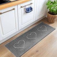 Nicoman PVC Spaghetti Heart Embossed Hallway Kitchen Entrance Runner Rug 150cm x 60cm in Grey | Size: 60 cm x 150 cm
